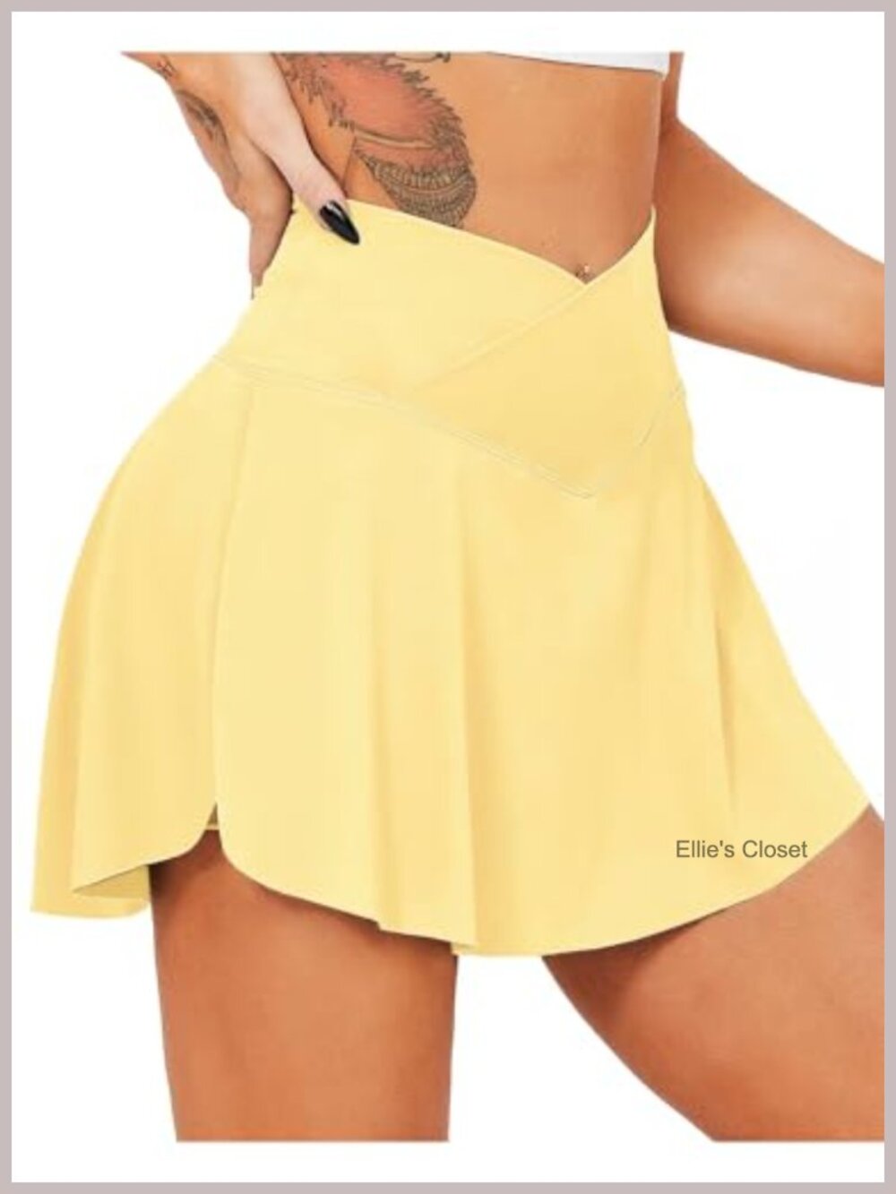 High Waisted Tennis Skort with Pockets, Pleated Athletic Mini Skirt